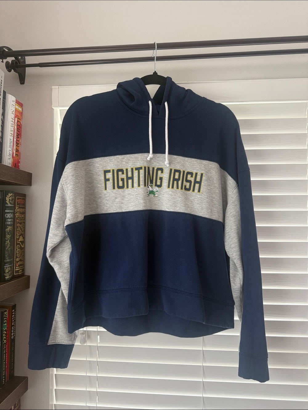 FANATICS Navy and Gray "Fighting Irish" Hooded Sweatshirt